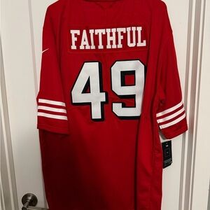 New 2XL Men's The Faithful Scarlet San Francisco 49ers Jersey